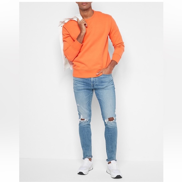 NWT Express Solid Fleece Crew Neck Sweatshirt - Picture 4 of 6